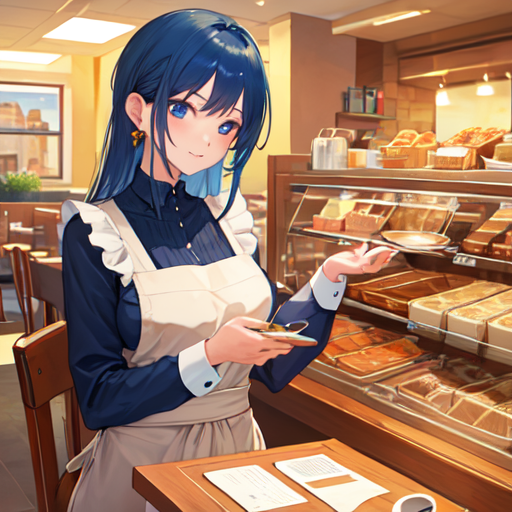 接客してくれているカフェ店員の女