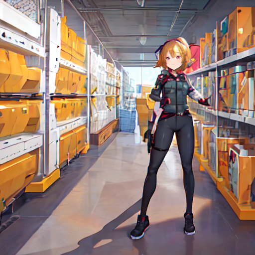 タイツのようなズボンルックの女