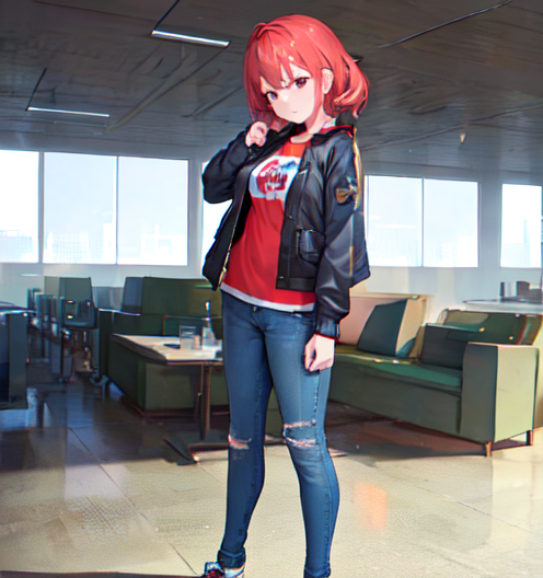 カジュアルな恰好の女