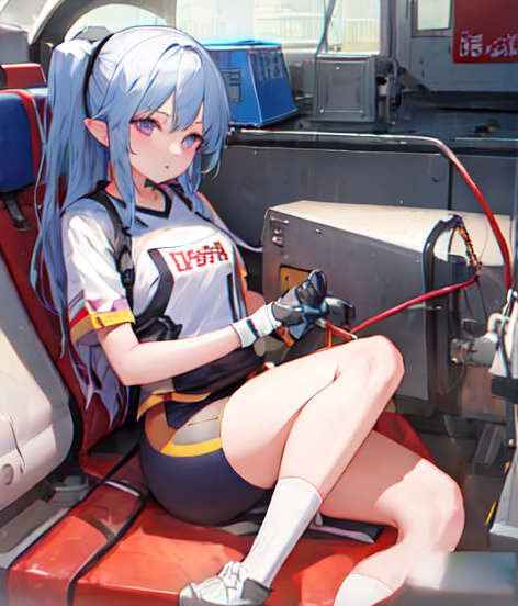 ランニングパンツのようなズボンを履いた女の子