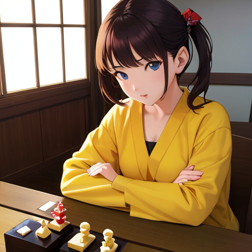 なかなか強そうな女の子とゲームで遊んでいる風なシチュエーション