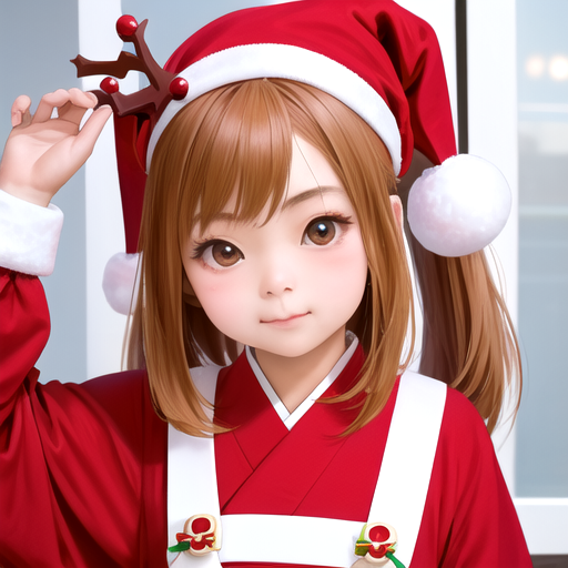 サンタコスをしている少女の男性向け萌えイラスト