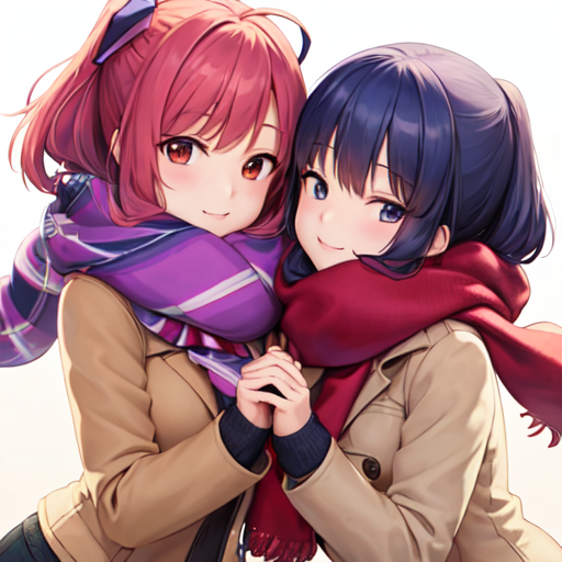 を寄せ合うように抱き合っている百合系美少女達