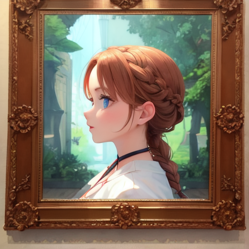 みつあみ美人の絵を描いて飾ってある