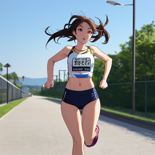 動きやすそうな体操服で走っているスポーツ女子