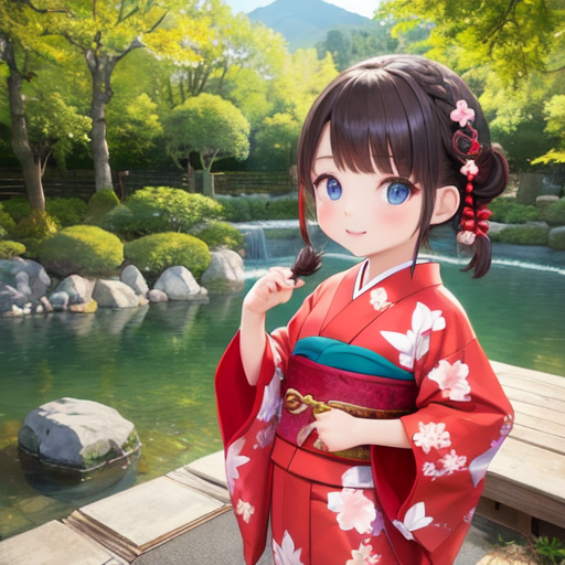 みつあみ和服幼女