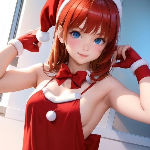 セクシーなサンタさんコスプレの美少女