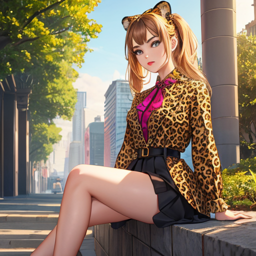 やせ型美人のヒョウ柄女