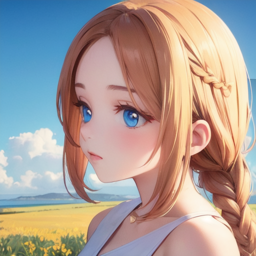 儚げな表情をしたみつあみ美少女