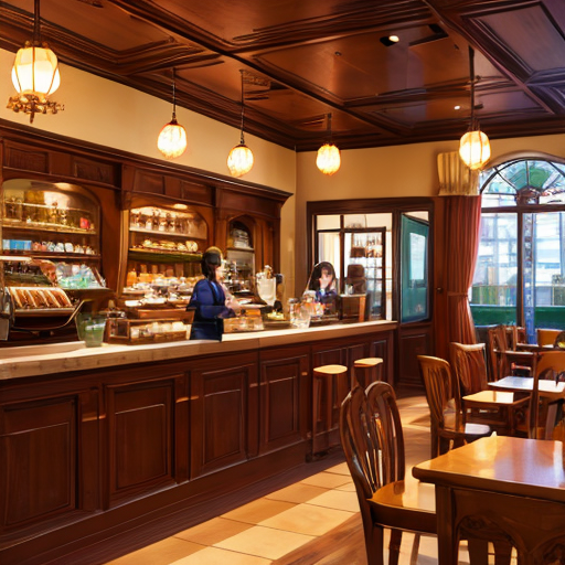 カフェで働いている二人の女性店員