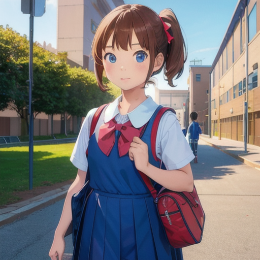 校内を一人歩いている美少女なJSの萌え系イラスト